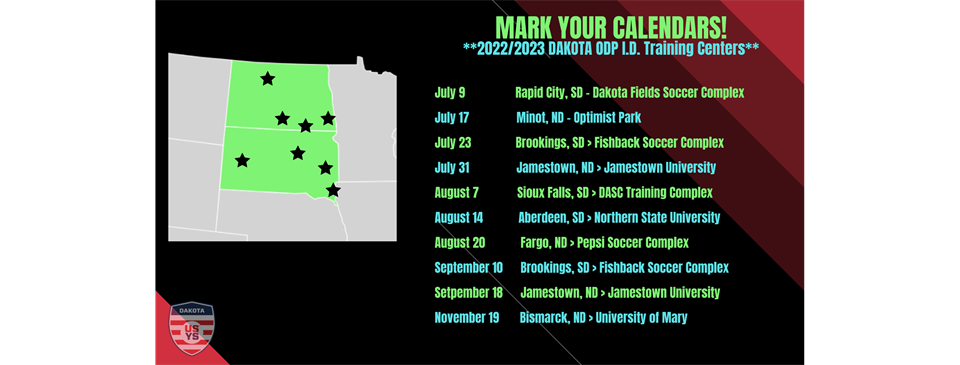Dakota ODP Training Center Schedule! 